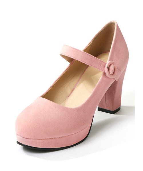 GRL（グレイル）の「アンクルストラップ太ヒールパンプス（パンプス・レディース・ブラック/ピンク/グリーン/ネイビー/ボルドー/ベージュ・23.0/24.5）」の5枚目の写真