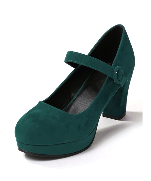 GRL（グレイル）の「アンクルストラップ太ヒールパンプス（パンプス・レディース・ブラック/ピンク/グリーン/ネイビー/ボルドー/ベージュ・23.0/24.5）」の3枚目の写真