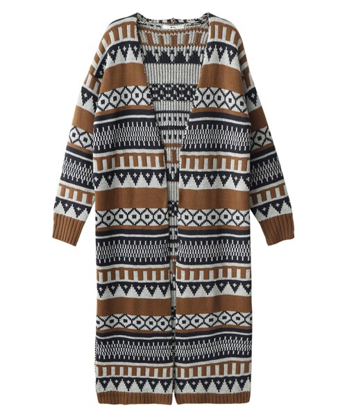 Grl グレイル の オルテガ柄ロングニットカーディガン カーディガン ボレロ Wear