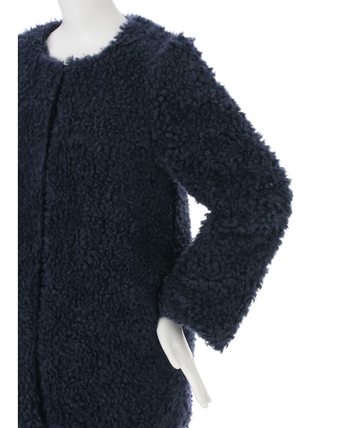 EMODA（エモダ）の「CURLY フェイクファーボリュームコート（ジャケット/アウター・レディース・グレー/ブラック/ネイビー・F）」の8枚目の写真