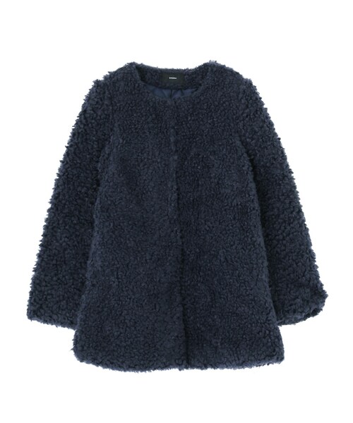 EMODA（エモダ）の「CURLY フェイクファーボリュームコート（ジャケット/アウター・レディース・グレー/ブラック/ネイビー・F）」の10枚目の写真