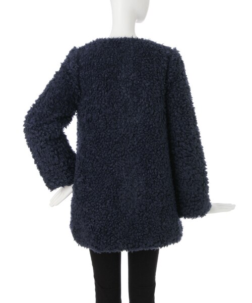 EMODA（エモダ）の「CURLY フェイクファーボリュームコート（ジャケット/アウター・レディース・グレー/ブラック/ネイビー・F）」の6枚目の写真