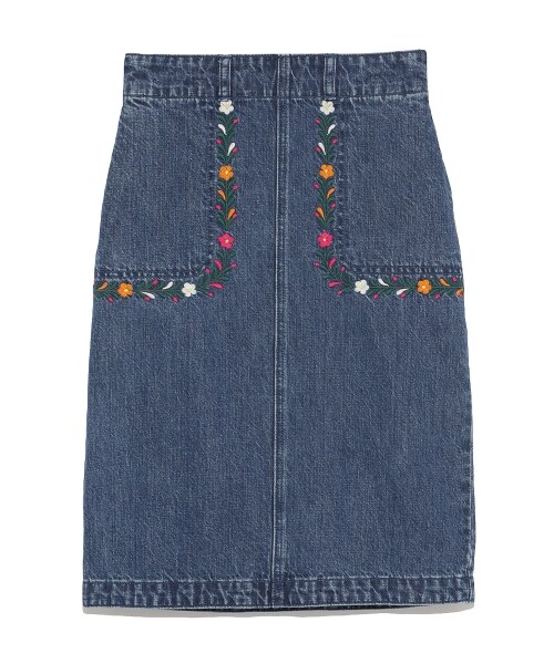 LILY BROWN（リリーブラウン）の「メキシコ刺繍デニムスカート