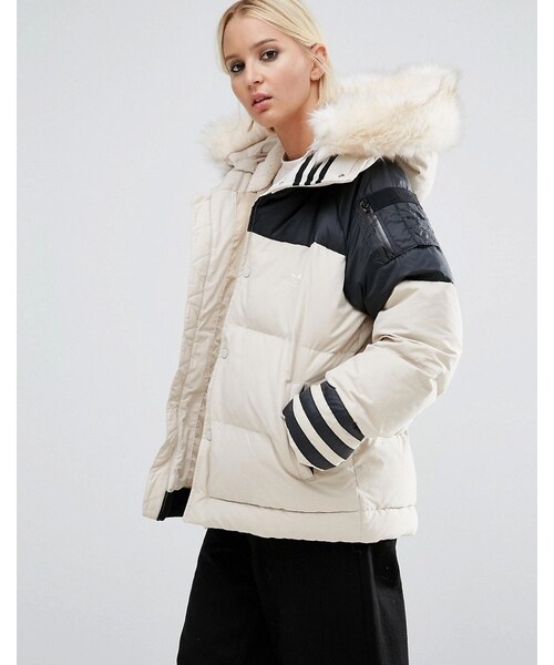 adidas faux fur jacket