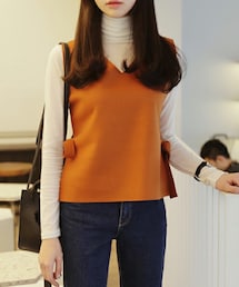 DHOLIC | ウール混サイドストラップVネックベスト(ベスト)