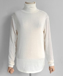 DHOLIC | ウール混ラウンドヘムタートルネックスリムTシャツ(Tシャツ/カットソー)