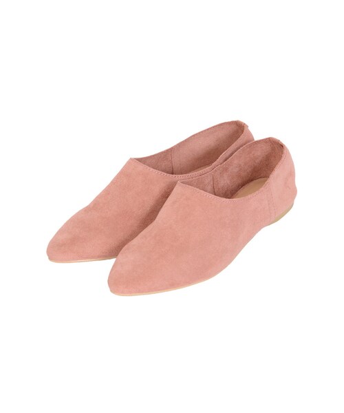 FLOVE（フローブ）の「スエード調バブーシュ（シューズ・レディース・グレー/ブラック/ピンク）」の3枚目の写真