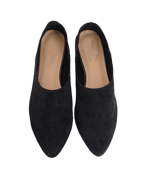 FLOVE（フローブ）の「スエード調バブーシュ（シューズ・レディース・グレー/ブラック/ピンク）」の6枚目の写真