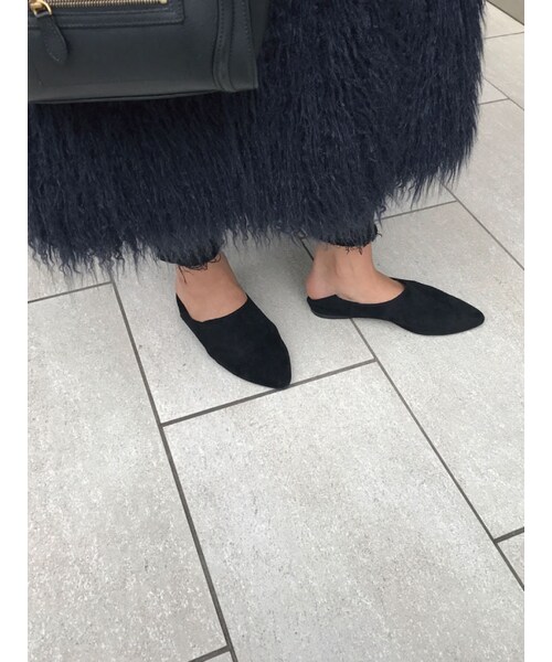 FLOVE（フローブ）の「スエード調バブーシュ（シューズ・レディース・グレー/ブラック/ピンク）」の5枚目の写真