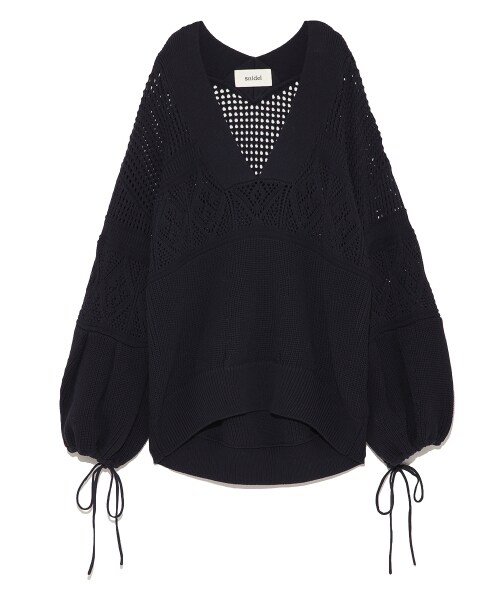 SNIDEL(スナイデル)の「ボリュームスリーブデザインニットプルオーバー(ニット・レディース・OWHT/PNK/NVY・F)」の3枚目の写真