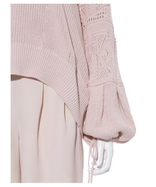 SNIDEL(スナイデル)の「ボリュームスリーブデザインニットプルオーバー(ニット・レディース・OWHT/PNK/NVY・F)」の10枚目の写真