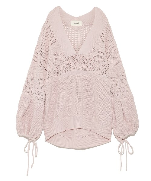 SNIDEL(スナイデル)の「ボリュームスリーブデザインニットプルオーバー(ニット・レディース・OWHT/PNK/NVY・F)」の2枚目の写真