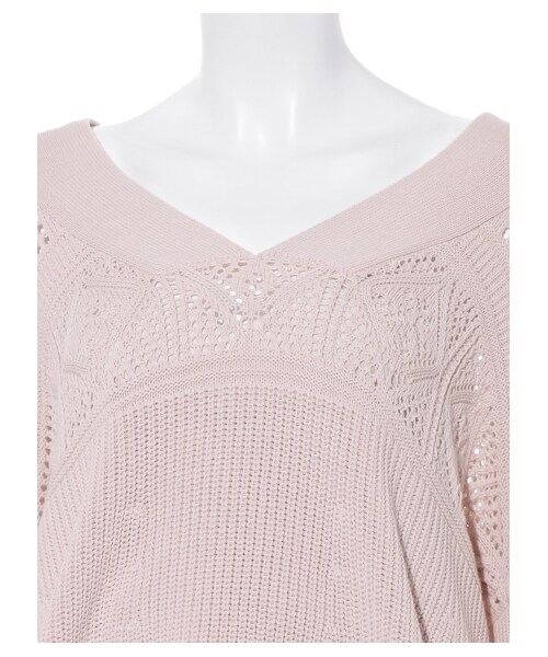 SNIDEL(スナイデル)の「ボリュームスリーブデザインニットプルオーバー(ニット・レディース・OWHT/PNK/NVY・F)」の8枚目の写真