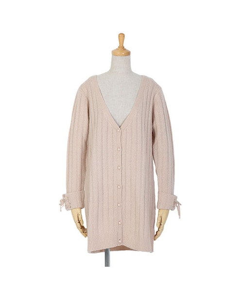 F i.n.t（フィント）の「袖口レースアップリブニットロングカーディガン/F&A（カーディガン/ボレロ・レディース・その他）」の4枚目の写真