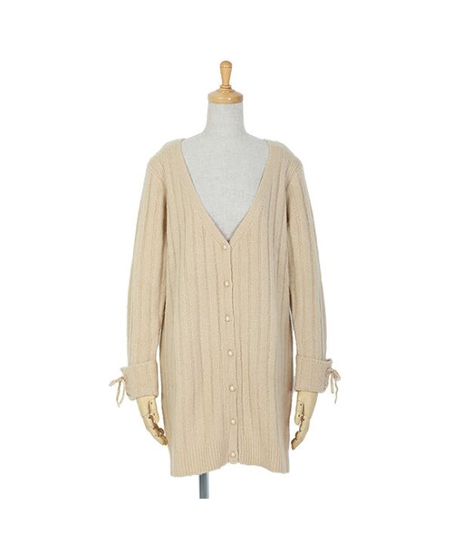 F i.n.t（フィント）の「袖口レースアップリブニットロングカーディガン/F&A（カーディガン/ボレロ・レディース・その他）」の3枚目の写真