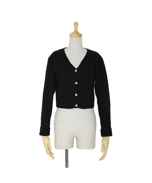 an another angelus（アンアナザーアンジェラス）の「パールビジュー釦リブニットカーディガン/an another angelus（ニット/セーター・レディース・その他）」の2枚目の写真
