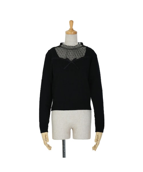 F i.n.t（フィント）の「ドットチュールヨークニットプルオーバー/F i.n.t（ニット/セーター・レディース・その他）」の3枚目の写真