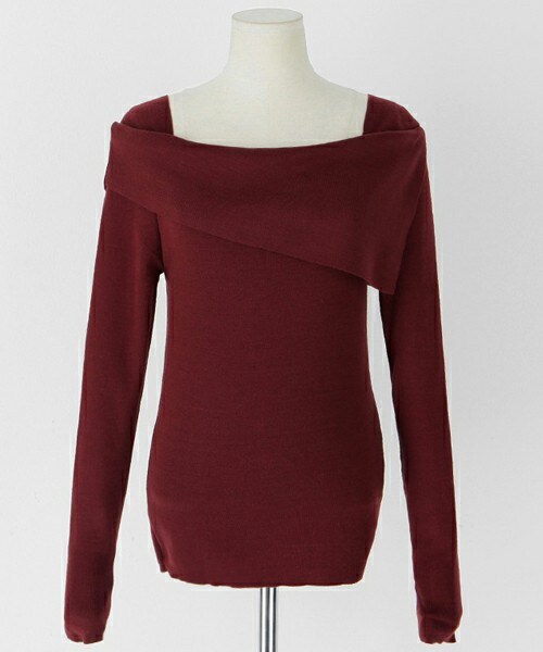 DHOLIC（ディーホリック）の「アンバランスボートネックスリムニットTシャツ（Tシャツ/カットソー・レディース・FREE）」の3枚目の写真