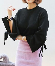 DHOLIC | スリーブストラップリブTシャツ(Tシャツ/カットソー)