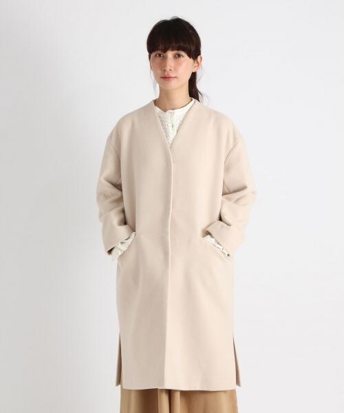 studio CLIP（スタディオクリップ）の「Vネックカラーレスコート（ジャケット/アウター・グレー/ブラウン/アイボリー）」の7枚目の写真
