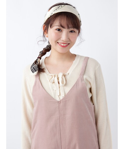 w closet(ダブルクローゼット)の「コーデュロイワイドオールインワン(オールインワン・サロペット・レディース・アイボリー/ピンク/グレージュ・FREE)」の7枚目の写真