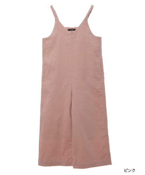 w closet(ダブルクローゼット)の「コーデュロイワイドオールインワン(オールインワン・サロペット・レディース・アイボリー/ピンク/グレージュ・FREE)」の3枚目の写真