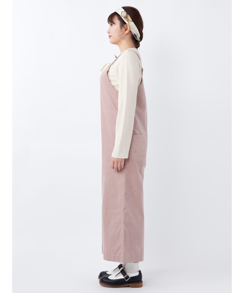 w closet(ダブルクローゼット)の「コーデュロイワイドオールインワン(オールインワン・サロペット・レディース・アイボリー/ピンク/グレージュ・FREE)」の5枚目の写真