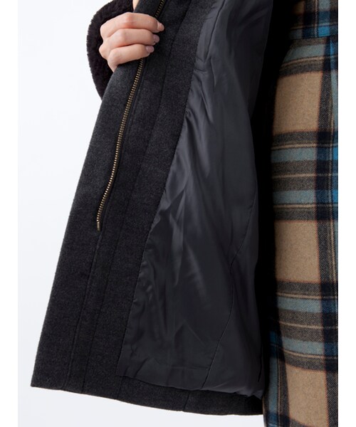 w closet（ダブルクローゼット）の「ファー袖フード付きコート（ジャケット/アウター・レディース・グレージュ/キャメル/チャコール・FREE）」の13枚目の写真