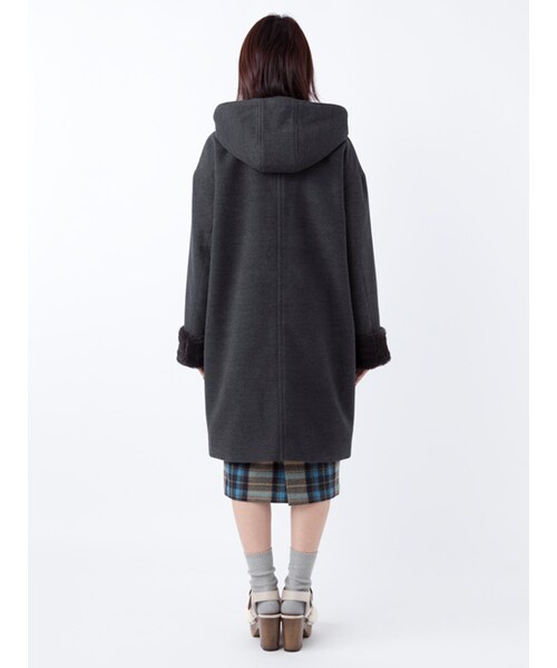 w closet（ダブルクローゼット）の「ファー袖フード付きコート（ジャケット/アウター・レディース・グレージュ/キャメル/チャコール・FREE）」の6枚目の写真