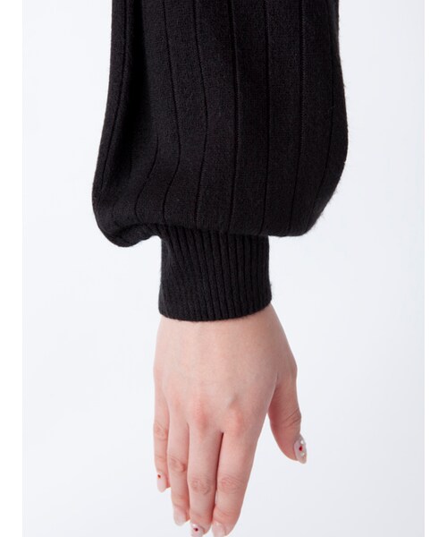 w closet(ダブルクローゼット)の「ワイドリブハイネックプルオーバー(トップス・レディース・ピンクベージュ/ラベンダー/サックス/ブラック・FREE)」の9枚目の写真