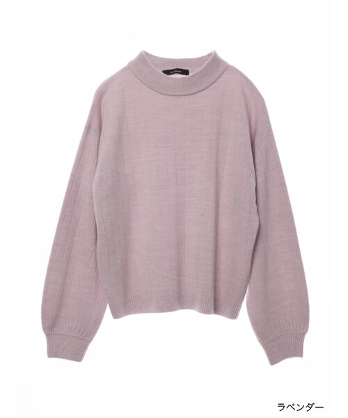 w closet(ダブルクローゼット)の「ワイドリブハイネックプルオーバー(トップス・レディース・ピンクベージュ/ラベンダー/サックス/ブラック・FREE)」の3枚目の写真