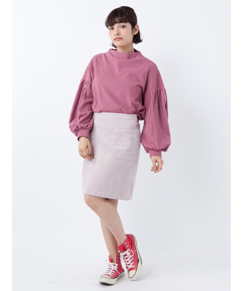 w closet（ダブルクローゼット）の「ボリューム袖ボトルネックプルオーバー（トップス・レディース・Dピンク/Lブルー/レッド/チャコール・FREE）」の12枚目の写真