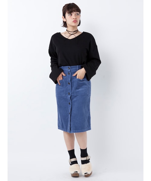 w closet（ダブルクローゼット）の「2wayチョーカー付きボリューム袖プルオーバー（トップス・レディース・Dピンク/カーキ/レンガ/ブラック・FREE）」の13枚目の写真