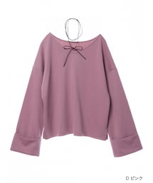 w closet | 2wayチョーカー付きボリューム袖プルオーバー(トップス)