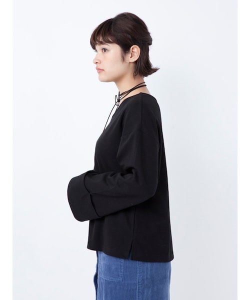 w closet（ダブルクローゼット）の「2wayチョーカー付きボリューム袖プルオーバー（トップス・レディース・Dピンク/カーキ/レンガ/ブラック・FREE）」の7枚目の写真