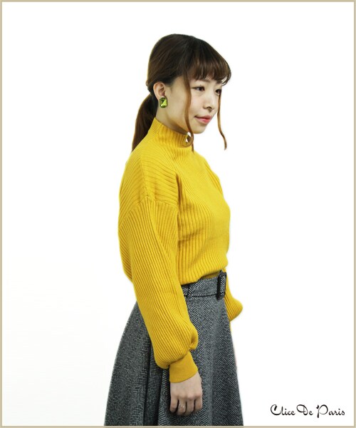 paravion（パラビオン）の「Ｋ/袖ボリュームハイネックニット（トップス・レディース・ブラック/ピンク/イエロー・ワンサイズ）」の11枚目の写真