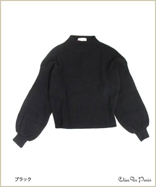 paravion（パラビオン）の「Ｋ/袖ボリュームハイネックニット（トップス・レディース・ブラック/ピンク/イエロー・ワンサイズ）」の3枚目の写真