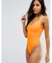 asos | ASOS FULLER BUST Exclusive Plunge Side High Leg Swimsuit(水着)