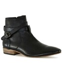 Topman | Black Leather Buckle Boots(Boots)