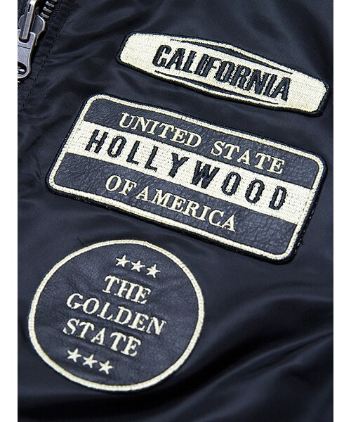 JACKROSE（ジャックローズ）の「レザーワッペンリバーシブルMA-1（ジャケット/アウター・メンズ・ブラック・M/L/XL）」の3枚目の写真