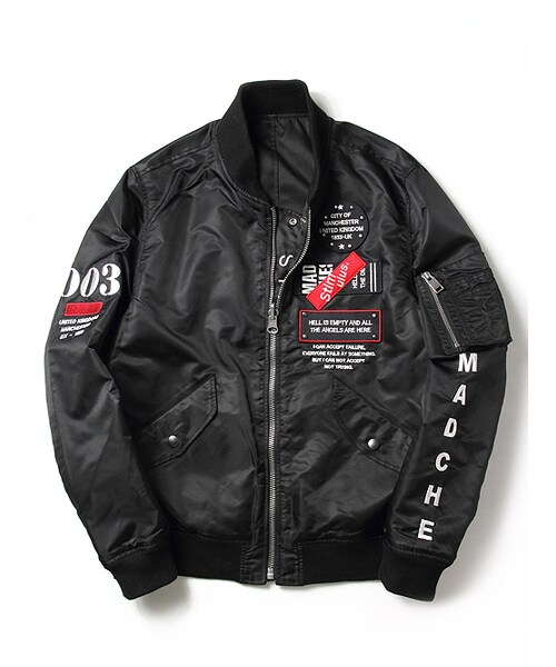 JACKROSE（ジャックローズ）の「スタッズ&ワッペンリバーシブルMA-1（ジャケット/アウター・メンズ・ブラック・M/L/XL）」の9枚目の写真