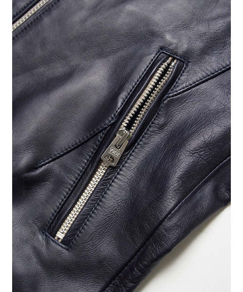 JACKROSE（ジャックローズ）の「ゴートプルアップレザーシングルライダース（ジャケット/アウター・メンズ・ブラック/ネイビー・S/M/L/XL）」の17枚目の写真