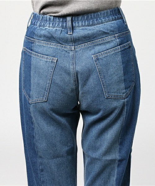 archives（アルシーヴ）の「バイカラーデニム（デニムパンツ・レディース・ブラック/ブルー/サックスブルー・MEDIUM）」の8枚目の写真