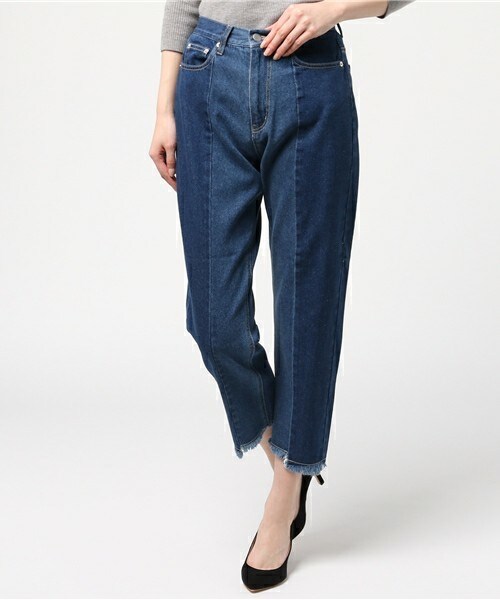 archives（アルシーヴ）の「バイカラーデニム（デニムパンツ・レディース・ブラック/ブルー/サックスブルー・MEDIUM）」の3枚目の写真