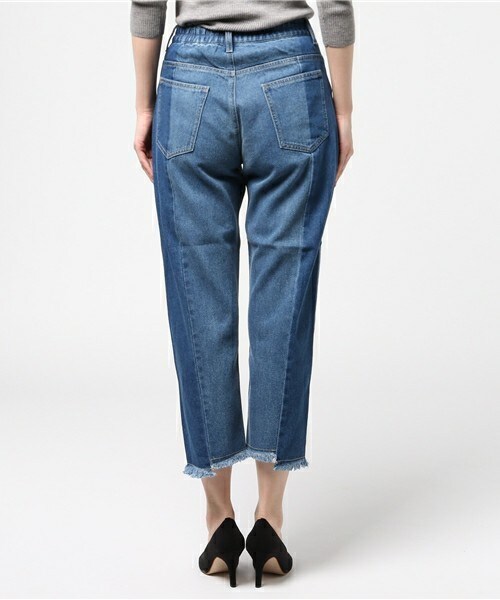 archives（アルシーヴ）の「バイカラーデニム（デニムパンツ・レディース・ブラック/ブルー/サックスブルー・MEDIUM）」の6枚目の写真