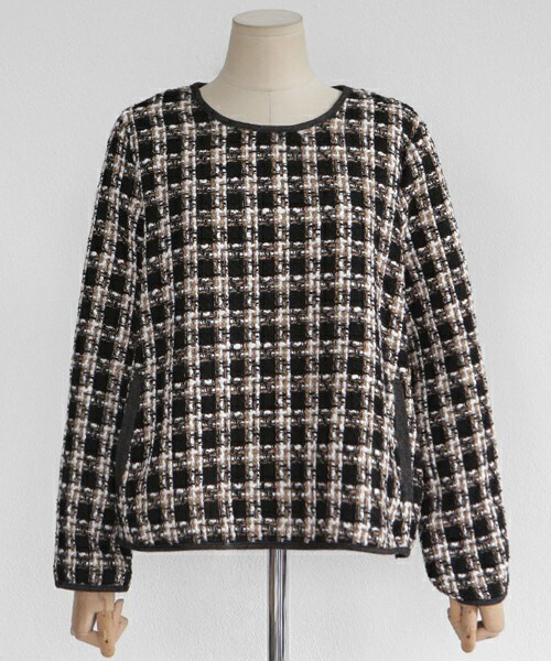 DHOLIC（ディーホリック）の「ラウンドネックツイードチェックブラウス（シャツ/ブラウス・レディース・FREE）」の2枚目の写真
