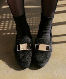 DHOLIC | メタルモチーフウールブレンドローファー(その他シューズ)