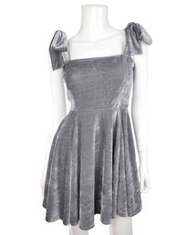 Bobon21 | ベロアレースアップワンピース(ワンピース)