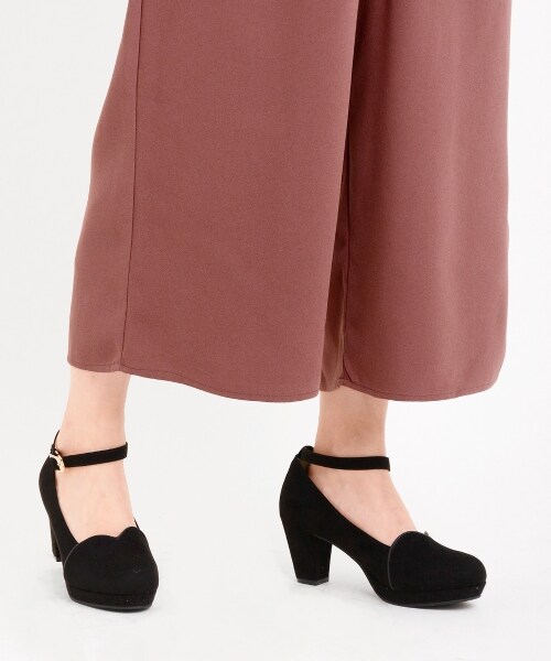 MAJESTIC LEGON（マジェスティックレゴン）の「脇リボンシャーリングワイドパンツ（パンツ・レディース・ブラウン柄/D/ピンク/キャメル/ブラック・S/M/L）」の13枚目の写真