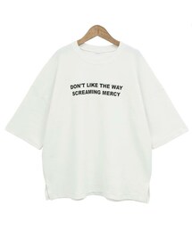Dailyabout | シンプルレタリングルーズフィット5分袖コットンTシャツ(P0000WLY)(Tシャツ/カットソー)